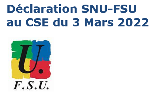 déclaration SNU -CSE -3mars- Ukraine