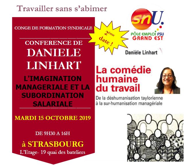 Conférence de Danièle LINHART 2ème date !